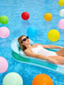 1pc Inflatable Float Bed, Solid Ombre Style With Headrest, Suitable For Water Rest, Pool, Beach, Party, Lounge Chair, Inflatable Float, Pool Float, Swim Raft, Requires Separate Air Pump Purchase - Solid Color Gradient Floating Panel - View 7