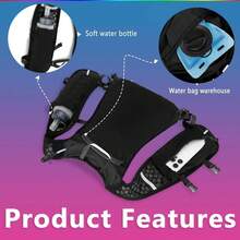 轻便透气跑步背心背包，适合男女户外运动、马拉松、越野跑、骑行、徒步旅行（仅含背包，不含水袋） - 黑色 - 查看 2