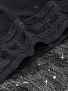 3 piezas de ropa interior de mujer de cintura media, bragas sin costuras con cintura transparente negra, estilo simple de bragas negras - Multicolor - Ver 9