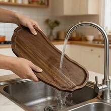 1pc Wooden Tray, Rosewood Tray, Snack Tray, Food Tray, Tea Set Tray, Household Tray, Dessert Tray, Restaurant Tray, Kitchen Tray, Breakfast & Dinner Tray, Fruit Tray, Dinner Tray - Brown - View 5