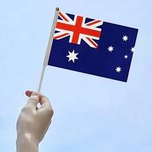 Mini Bandera Día del Recuerdo, MXAUH-000, 1Pza, Australia, 14x21cm, Tela Poliéster, Asta Plástico. - Multicolor - Ver 2