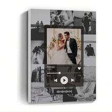 1件結婚週年慶祝音樂海報模板，可客製化海報，Our Song 照片拼貼慶祝禮物，房間裝飾，客製化牆面藝術，個性化照片，可客製化產品，送給她的完美禮物 - 彩色 - 查看 7