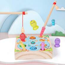 木质磁性趣味小猫钓鱼 3D立体鱼形钓鱼儿童益智亲子互动玩具游戏 捕捉昆虫 钓鱼锻炼儿童精细动作 手眼协调 色彩认知 小猫钓鱼 3D立体鱼形钓鱼儿童益智亲子互动玩具游戏 - 彩色 - 查看 11
