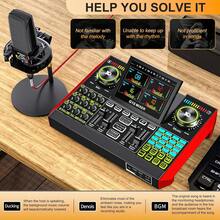 tenlamp Live Streaming Sound Card & Condenser Microphone Kit, 4.5-Inch LCD HD Screen Podcast Audio Mixer With ENC Noise Cancellation, 3 Preset Reverb Modes, Multi-Device Live Support, Voice Changer, Plug And Play For PC Phone, Ideal For Podcasting, Gaming, Studio Recording, Content Creation - 黑色 - 查看 3