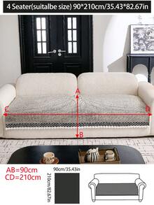 1pc All-Season Luxury Chenille Sofa Cushion Cover, Modern Minimalist Fashion Dust-Proof Anti-Slip Sofa Seat Pad, Machine/Hand Washable, Suitable For Bedroom, Office, Living Room Combination, L-Shaped And 1/2/3/4-Seat Sofa - Khaki - View 17