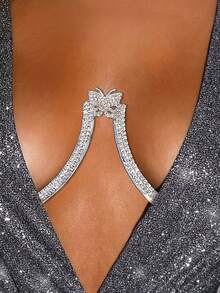 Collar personalizado con incrustaciones de diamantes; Conjunto de accesorios de fiesta de moda; Cadena corporal con colgante de mariposa sexy - Multicolor - Ver 1