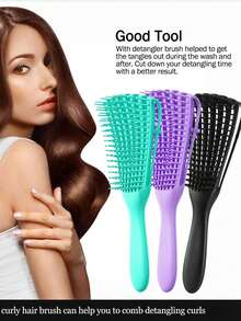Ventilated Detangling Hair Brush – 8-Claw Styling Comb For Curly, Wavy & Thick Hair, Lightweight Salon-Grade Hair Detangler For Women | Anti-Frizz, Quick-Dry Design, Travel Beauty Essential, Back-To-School & Holiday Must-Have, Perfect Christmas Gift - A - View 2