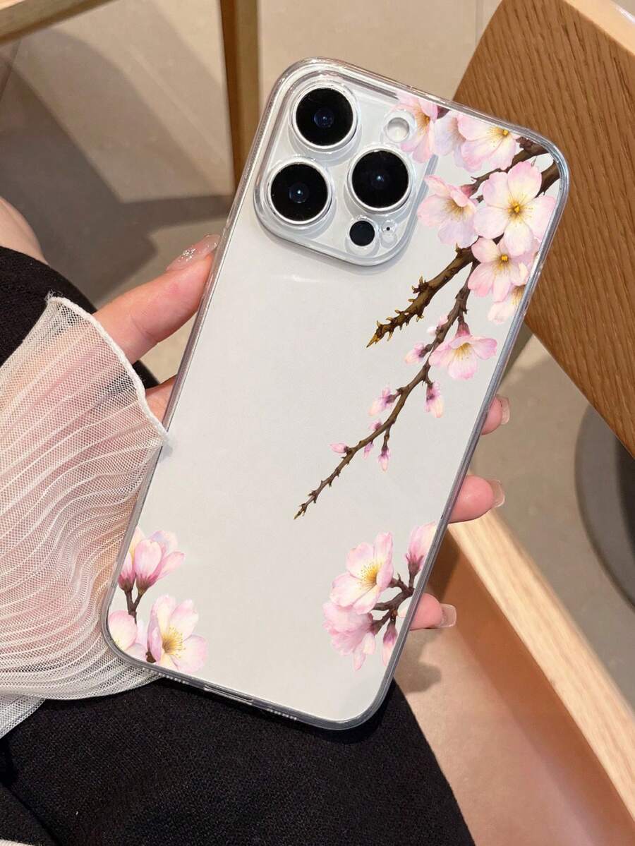 花朵图案透明防摔TPU手机壳,适用于 11、15 Pro Max、14 Pro Max / Galaxy / Honor X6A、X7B、X8B - 彩色 - 查看 1