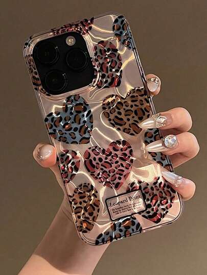 Colorful Leopard Print Heart Shaped 17/15 Pro Max, 14 Phone Case, 13 New Model, 12 Luxury Personalized Creative Full Body Protective Phone Cover