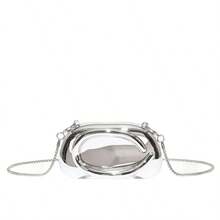 2026 New Minimalist Casual Retro Metal Decor Handbag, Clutch Bag With Chain Strap, Shoulder/Crossbody Bag For Party And Evening, High-End Small Purse - 銀色 - 查看 7