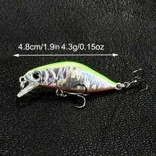 3pcs 4.8cm 4.3g Micro Fishing Lures, Sinking Wobble Baits With Laser Coating, Reflective Fish Attracting, Sharp Treble Hooks - Multicolor - View 5