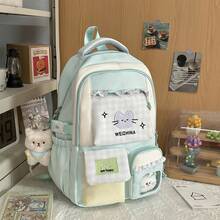 New Stylish Fresh Sweet Plaid Backpack, Large Capacity Lightweight Casual Daypack For Girls - A - View 13