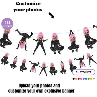 Customized Photo Birthday Party Decoration, Birthday Twerking Banner, Customized Birthday Photo Banner, Personalized Birthday Banner (Any Age), 21st, Warm Atmosphere, Autumn Decor