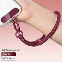 Adjustable Anti-Theft Phone Lanyard, Diagonal Long Strap, New Smart Phone Wrist Strap Accessory, Anti-Lost Anti-Drop Polyester Braided Phone Chain, High-End Phone Decoration, Purple/Black, Sturdy And Durable Metal Pendant, Frees Up Hands For Outdoor Sports, Running, Carrying Baby, Birthday Gift For Family And Friends - 多色短款 - 查看 9