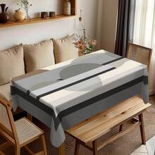 1 khăn trải bàn đa năng bằng polyester: Màu xám Moor, thiết kế khối màu hình học, hình chữ nhật, họa tiết đối xứng sống động - Lý tưởng cho dã ngoại, tiệc tùng, nhà hàng, trang trí nhà cửa và sử dụng ngoài trời. - Nhiều màu - Xem 2