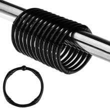 TCMAO Shower Curtain Hooks, Rustproof Decorative Shower Curtain Rings Metal Round Shower Hooks For Bathroom Shower Rod, 12 Pack (Black) - ColorA - View 1