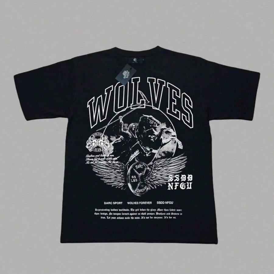 Darc Wolves Sport Oversized T-Shirts - Black - View 1