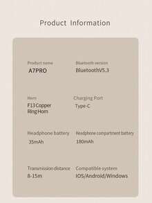 Auriculares inalámbricos, auriculares Bluetooth verdaderamente inalámbricos - compatibles con Apple y Android, con micrófono incorporado, resistentes al sudor, color blanco - Blanco - Ver 8