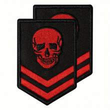 2 Packs Embroidered Skull Patch Applique - Mixed Color Iron-On/Sew-On Clothing Accessory Patches - A - View 6