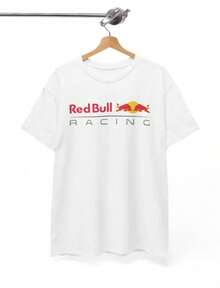 Red Bull Shirt, Red Bull T-Shirt, Race Shirt, Car Shirt, Race Shirt, F1 Lover Shirt, Shirt, F1 Red Bull Shirt - 白色 - 查看 1