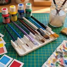 Giá đỡ cọ vẽ, giá đựng cọ nhiều ngăn dành cho cọ vẽ màu acrylic/màu nước, cũng có thể dùng làm giá đựng cọ trang điểm, giá trưng bày để bàn. - 3 khe cắm - Xem 2