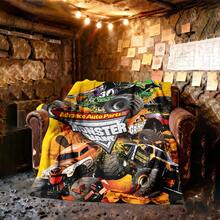 1PC 3D Monster Jam Monster Truck Cartoon Blanket, Edgy Gift For Motorsports Fans, Themed Man Cave Decor, Retro Sci-Fi Party Accent & Race Day Souvenir,Soft Throw Blanket For Home Bedroom Bed Sofa Picnic Travel Office Cover Blanket - nhiều màu 14 - Xem 2