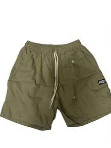 Cargo Shorts With Elastic Waistband, Direct From The Factory. - 淺綠色 - 查看 1