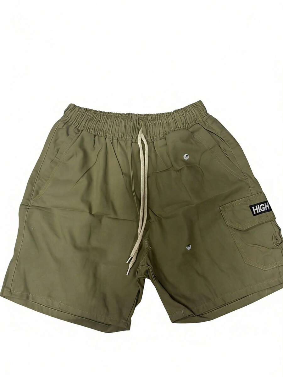 Cargo Shorts With Elastic Waistband, Direct From The Factory. - 淺綠色 - 查看 1