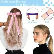 Curly Hair Brush,Curl Defining Brush,Slick Back Hair Brush,Rat Tail Comb,Edge Bristle Brush,Clip Claw,Bow,Satin Scrunchies,No Damage Hair Ties,Scarf Hair Ties,Gifts For Women,Best Gift Set(Pink) - ColorA - 查看 4