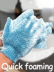 2/1pc Hand Scrubbing Gloves With Five Fingers, Bath Scrubbing Towel, Exfoliating Bath Gloves, Scrubbing Body With Mud, Exfoliating Back Scrubbing, Powerful Household Daily-Use Double-Sided Bath And Shower Gloves. - Multicolor - View 5