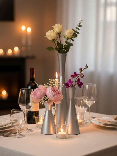 1 Adet/Set, Belden Daralan Konik Metal Vazo. Hafif Lüks Retro Tarzı Vazo. Ev Dekorasyonu, Dekoratif Sergileme, Minimalist Oturma Odası, Çalışma Odası, Çay Odası, Hafif Yemek Kafe, Pansiyon, Butik Kafe, Ofis, Parti İçin Uygundur.