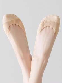 1/5/10双装女士夏季隐形船袜，无缝低帮袜，网眼透气硅胶防滑内衬袜 - 彩色 - 查看 6