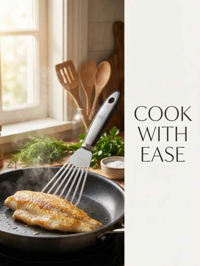 1 件装多功能不锈钢铲，采用防锈不锈钢制成，适合日常烹饪和户外露营。铲子采用穿孔设计，手柄防滑耐热，耐热且易于清洁，是厨房中实用的烹饪工具。