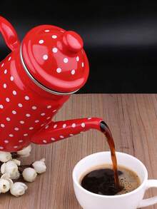 1pc Enamel Manual Drip Coffee Pot 1.2L, Multi-Color Household Hand Drip Coffee Pot, Suitable For All Stoves, Heatproof Enamel Kettle, Enamel Teapot, Enamel Water Pot, Enamel Oil Pot, Small Integrated Pot, Cold Water Pot, Boiling Water Pot - 1.2L Hand Pour Kettle - View 6