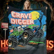1 PIEZA Manta de camión monstruo de Monster Jam 3D, regalo original para aficionados a los deportes de motor, decoración temática para el hombre cueva, acento para fiesta retro de ciencia ficción y recuerdo del día de carrera, manta suave para el hogar, dormitorio, cama, sofá, picnic, viaje, oficina - multicolor 28 - Ver 6