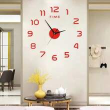 2026 Modern Design Large 3D DIY Quartz Clock, Fashionable Mirror Surface Sticker, Living Room Home Decor Wall Clock - 1PC - View 7
