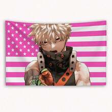 Bakugo Katsuki American Flag Tapestry - Funny Outdoor Garage & Bedroom Wall Decor, Printed Banner For Anime - 1-GT - Xem 2