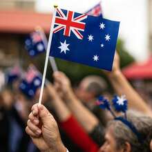 Mini Bandera Día del Recuerdo, MXAUH-000, 1Pza, Australia, 14x21cm, Tela Poliéster, Asta Plástico. - Multicolor - Ver 5