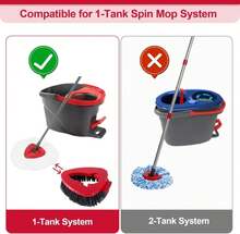 2 Pack Scrub Brush Head Replacement Compatible With O Cedar EasyWring Spin Mop 1-Tank System, Floor Scrubber Head, Shower Scrub Brush With Hard Bristles For Cleaning &Amp; Scrubbing - ColorA - 查看 2