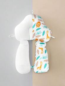 New Baby Pillow, Soft Infant Pillow, Anti-Flat Head Pillow, Dual-Sided 4-Season Use Baby Cuddle Pillow, Plush Velvet Leaf & Feather Design, Newborn Gift, Upgraded Version Unisex Infant Pillow - Type a - View 7