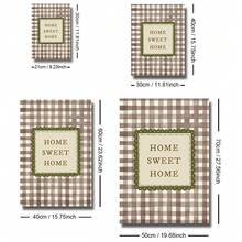 1幅带框/不带框“温馨家园”乡村风帆布海报，舒适棕色格子图案，文字装饰语录墙面艺术印刷品，简约农舍小屋装饰画，适用于公寓、客厅、卧室、现代家居装饰 - A - 查看 6