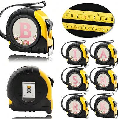 5m Retractable PVC Body Measuring Tape Tool, Double-Sided Stretchable Design With Smooth Edges And Self-Locking Mechanism, Rubber Wrist Strap, Suitable For Designers, Decorators And Crafters To Make Wreaths And Letter Patterns