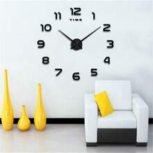 2026 Modern Design Large 3D DIY Quartz Clock, Fashionable Mirror Surface Sticker, Living Room Home Decor Wall Clock - 1PC - View 5