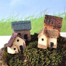 4PCS Miniature Exquisite Thumbnail Stone Houses Desktop Ornaments Garden Decoration - 4pcs - 查看 7