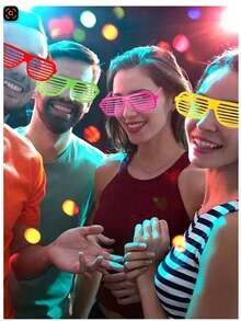 Venetian Blind Masquerade Party Glasses, Frameless - Multicolor - View 8