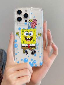 1pc Fashionable Creative Cartoon SpongeBob Snail Bubble Pattern Breathable Shockproof Phone Case Protective Cover Suitable Compatible With Samsung/Apple 17/16/15/14/13/12/11 Pro Max/12 Pro/14 Plus And Other Models - Multicolor - View 8