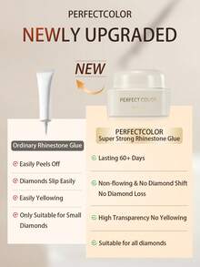 20g Transparent Nail Diamond Glue, Super Sticky, Suitable For 3D Stone Decoration, Charm, Flowers, Artificial Crystal Diamond Jewelry, Acrylic DIY Nail Stickers, Transparent Sticky UV Gel Nail Polish, Recommended Perfect Color - 20g - 查看 4