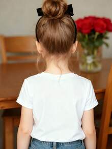 Disney Retro Mickey Mouse Badge Kids' T-Shirt – Soft White Short Sleeve Tee With Distressed Circle Print For Girls - 白色 - 查看 2