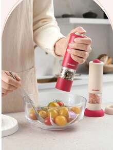 家用厨房电动胡椒研磨器，新鲜研磨调味料、盐、黑胡椒研磨器 - 彩色 - 查看 5