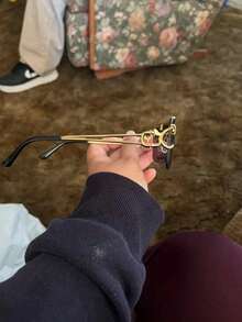 1 Pair Women's Casual Square Fashion Glasses, Suitable For Daily Wear - Black - View 5